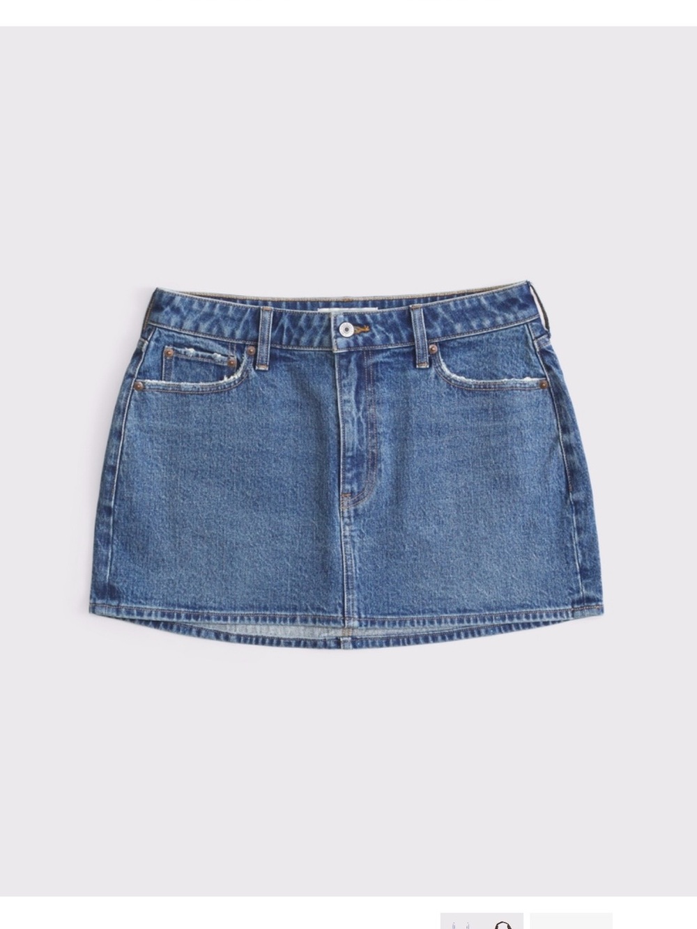 Abercrombie & Fitch Light Blue Denim Skirt - Mid Rise - Picture 6 of 6